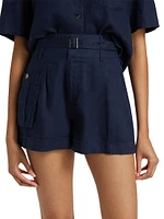 Linen High-Waisted Shorts