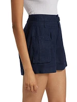 Linen High-Waisted Shorts