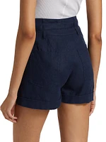 Linen High-Waisted Shorts