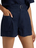 Linen High-Waisted Shorts