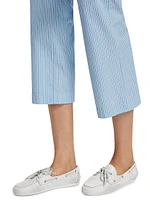 Striped Cotton Cropped Pants