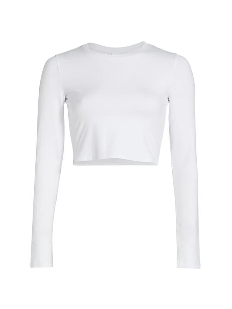 AloSoft Crop Finesse Long-Sleeve Blouse