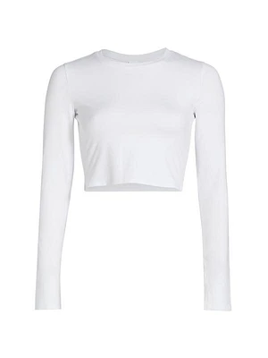 AloSoft Crop Finesse Long-Sleeve Blouse