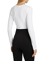 AloSoft Crop Finesse Long-Sleeve Blouse