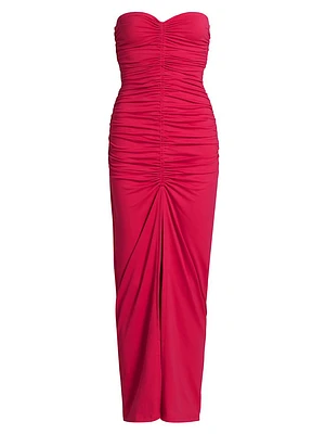 Gathered Strapless Tube Dress