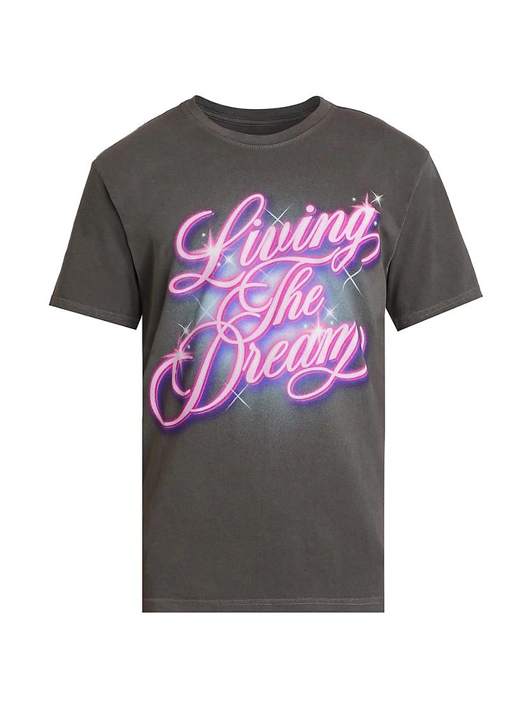 Living The Dream Graphic Cotton T-Shirt