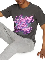 Living The Dream Graphic Cotton T-Shirt