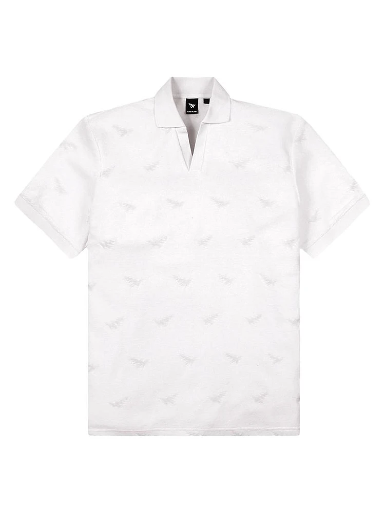 Jacquard Cotton-Blend Polo Shirt