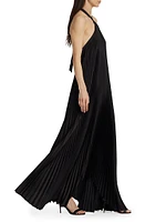 Pleated Halter Gown