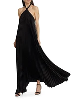 Pleated Halter Gown