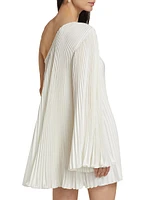 One-Shoulder Pleated Minidress