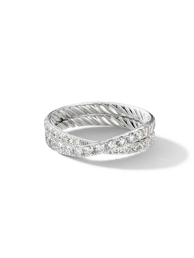 DY Crossover Band Ring Platinum