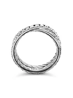 DY Crossover Band Ring Platinum