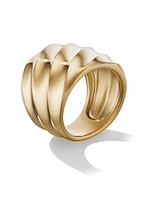 Cable Edge Saddle Ring 18K Yellow Gold, 18.8MM