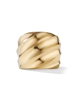 Cable Edge Saddle Ring 18K Yellow Gold, 18.8MM