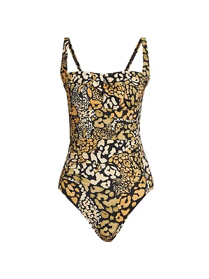 Afeni Leopard One-Piece Swimsuit