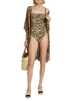 Afeni Leopard One-Piece Swimsuit