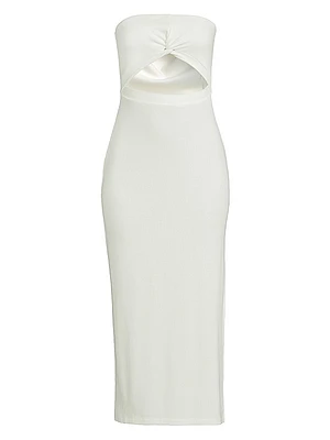 Kierra Strapless Cut-Out Knit Midi-Dress