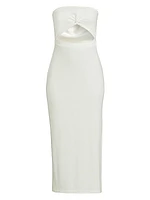Kierra Strapless Cut-Out Knit Midi-Dress