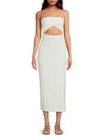 Kierra Strapless Cut-Out Knit Midi-Dress