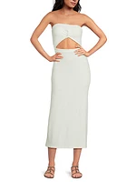 Kierra Strapless Cut-Out Knit Midi-Dress