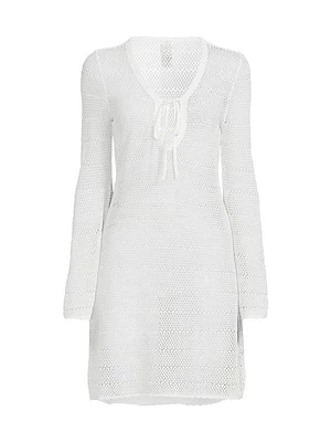 Bell-Sleeve Knit Cover-Up Tunic