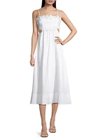 Priscilla Cotton-Blend Midi-Dress