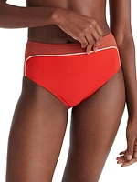 Plouf Colorblocked High-Waisted Bikini Briefs