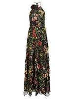 Idella Floral Halter Gown