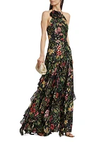 Idella Floral Halter Gown