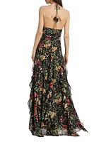 Idella Floral Halter Gown