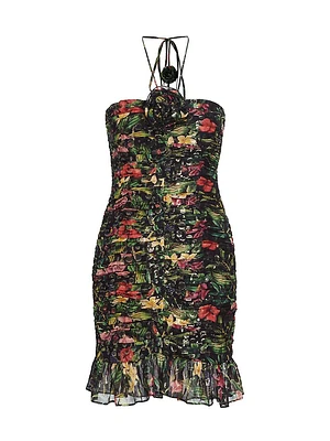 Margret Floral Halter Minidress