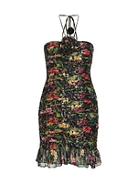 Margret Floral Halter Minidress