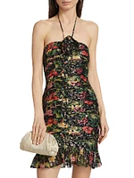 Margret Floral Halter Minidress