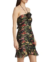 Margret Floral Halter Minidress