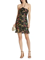 Margret Floral Halter Minidress