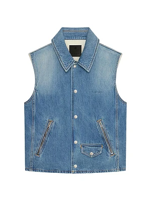 Sleeveless Jacket Denim