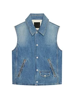 Sleeveless Jacket in Denim