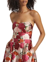 Giovanna Floral Jacquard Fit & Flare Gown