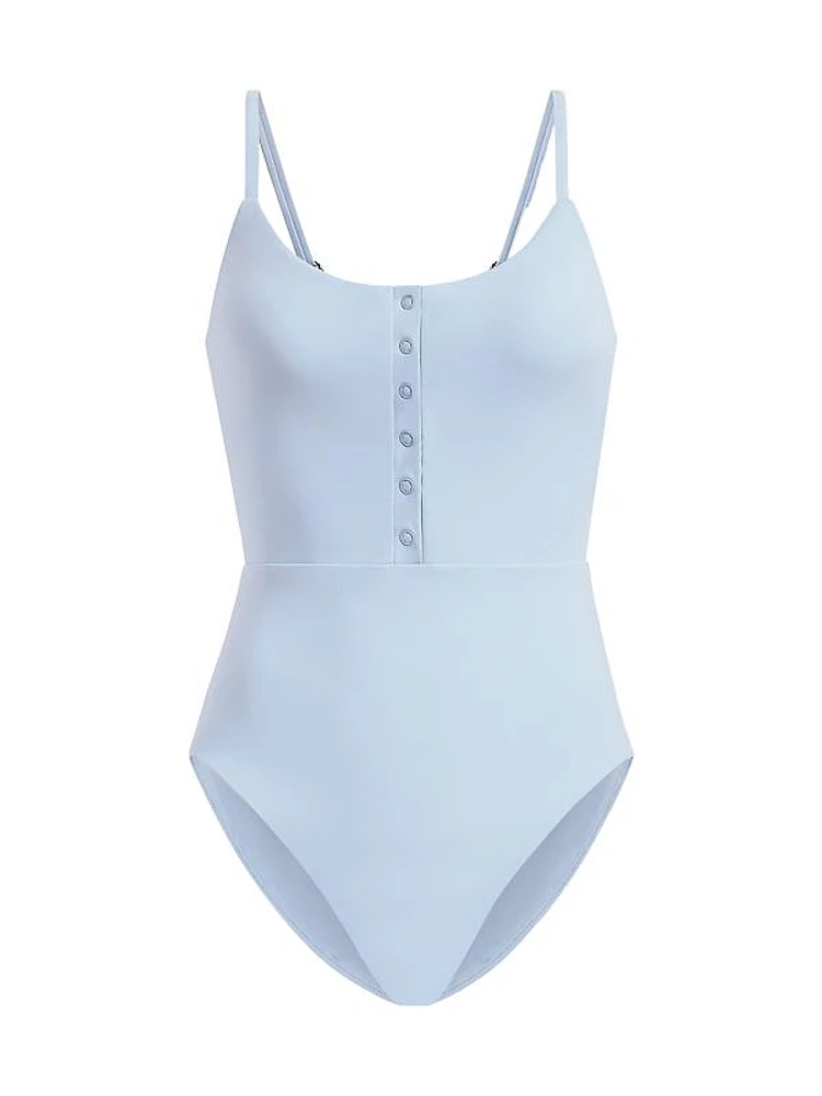 The Snap Henley One-Piece Swimsuit