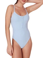 The Snap Henley One-Piece Swimsuit