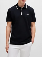 Honeycomb-Cotton Polo T-Shirt