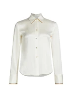 Tipped Satin Silk Shirt