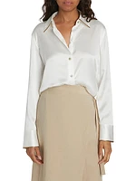 Tipped Satin Silk Shirt