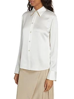 Tipped Satin Silk Shirt