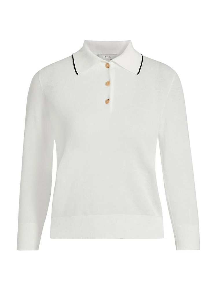 Pique Cotton Polo Top