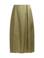 Satin Paneled Midi-Skirt