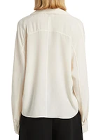 Silk Dolman-Sleeve Blouse