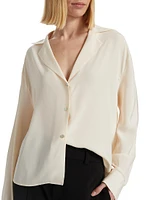 Silk Dolman-Sleeve Blouse