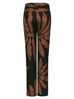 Great Basin Wool & Silk Jacquard Straight-Leg Pants